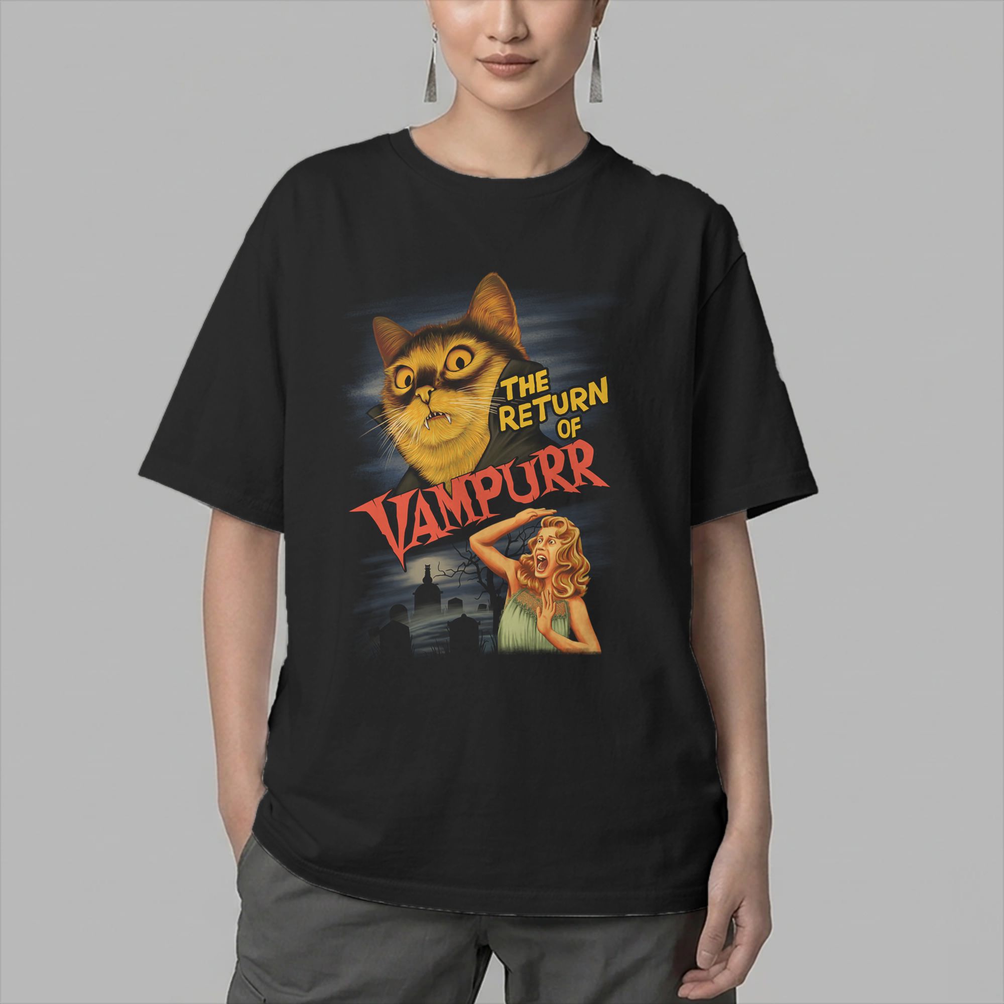 Summer Clothing Ideas Men - 남성 Vampurr Cat T 셔츠의 귀환