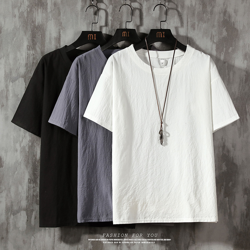 반팔 티셔츠 남성 솔리드 컬러 트렌디 브랜드 반팔 탑  - Summer Clothing Brands Men 리뷰 및 가격