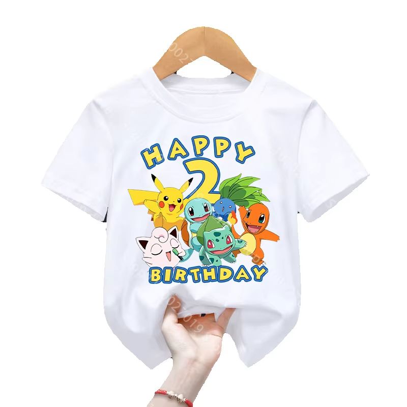 생일 축하 티셔츠 만화 피카츄 스쿼틀 귀여운 티셔츠 남 - Summer Edit Clothing 리뷰 및 가격