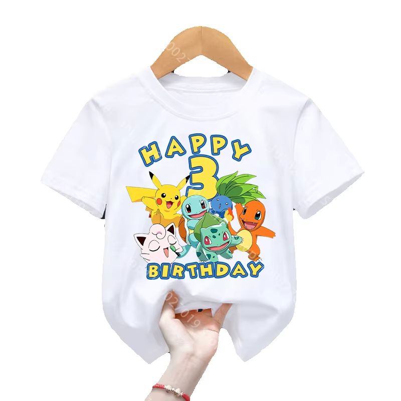 생일 축하 티셔츠 만화 피카츄 스쿼틀 귀여운 티셔츠 남 - Summer Edit Clothing 리뷰 및 가격