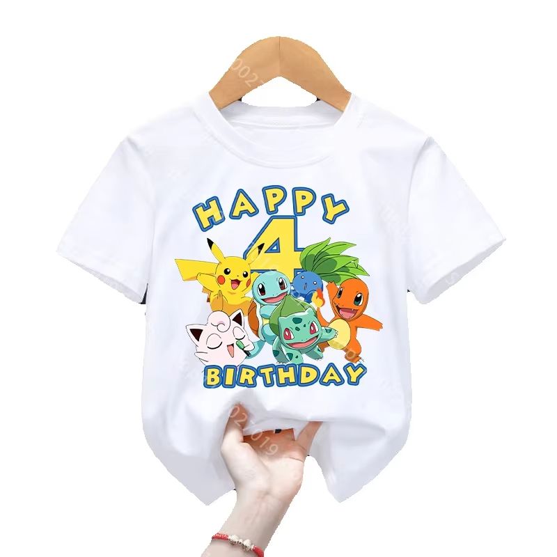 생일 축하 티셔츠 만화 피카츄 스쿼틀 귀여운 티셔츠 남 - Summer Edit Clothing 리뷰 및 가격