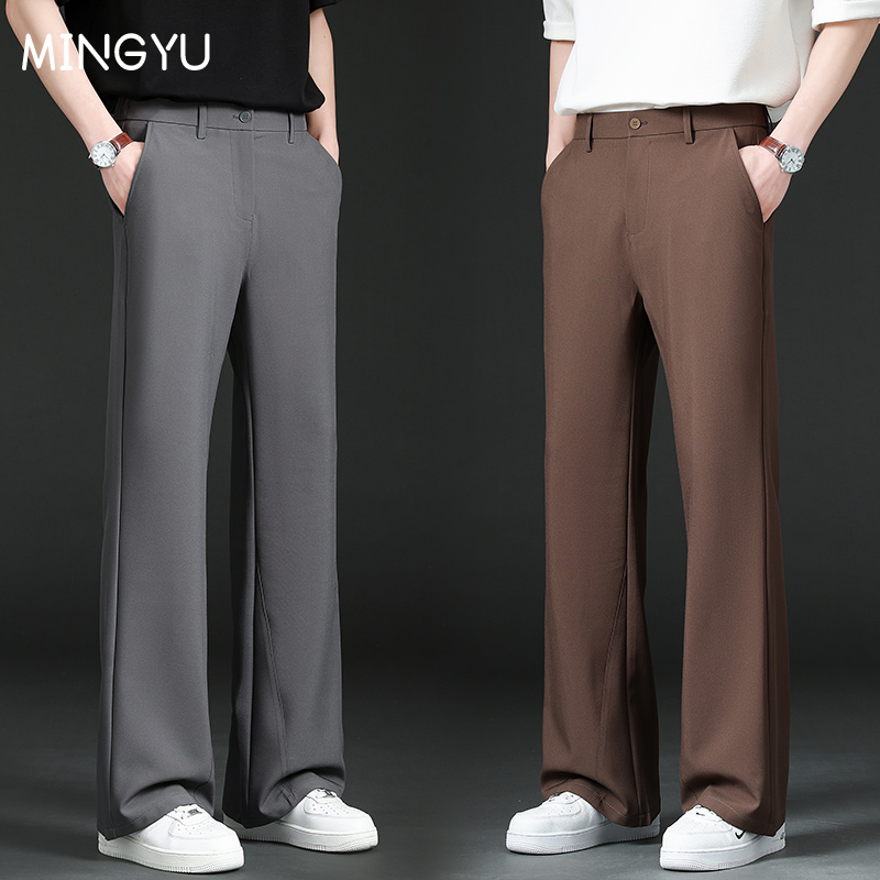 브랜드 의류 봄 여름 부드러운 플레어 팬츠 남성 비즈니 - Summer Clothing Brands Men 리뷰 및 가격