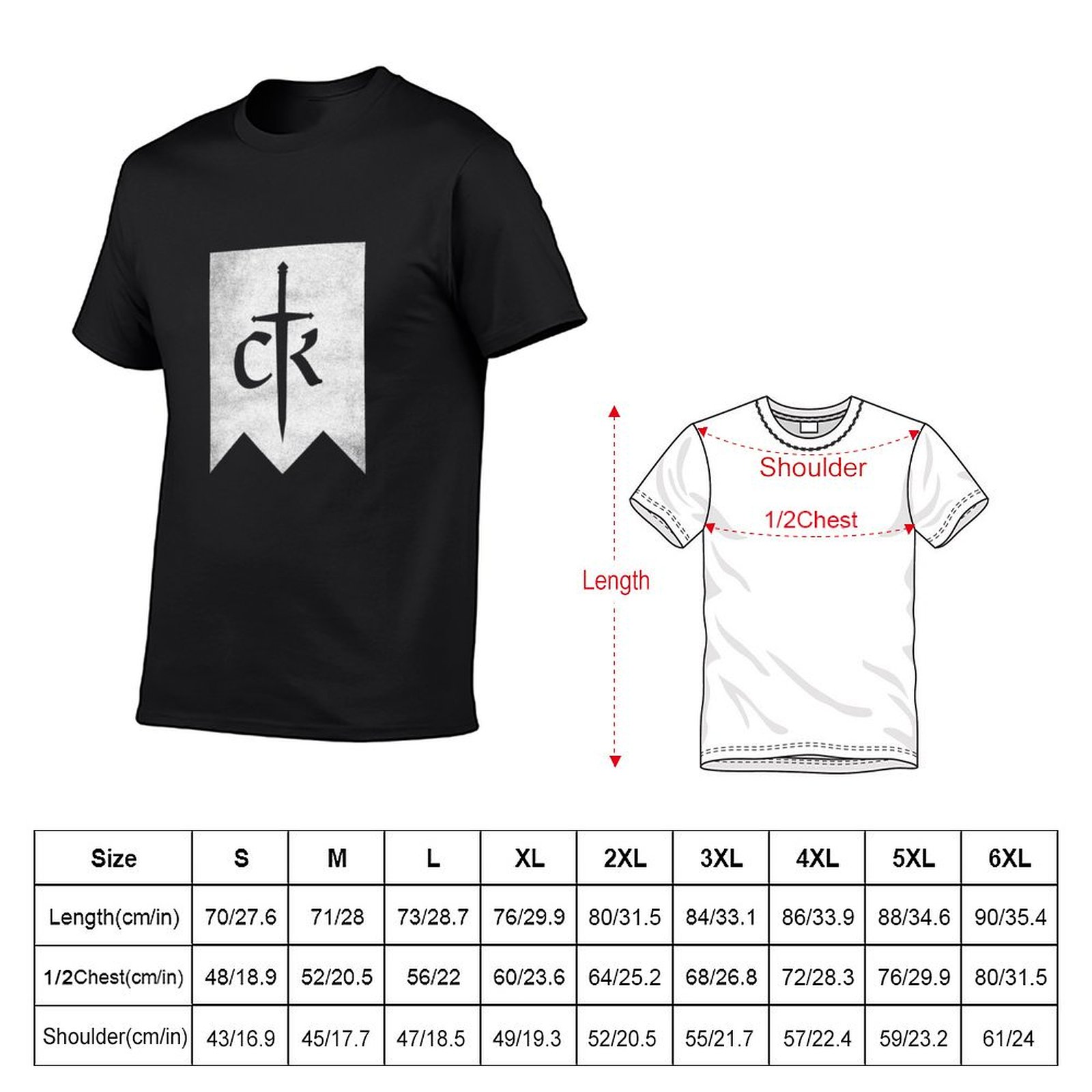 Crusader Kings 3 디스트레스드 로고 티셔츠 - Summer Clothing Logo 리뷰 및 가격